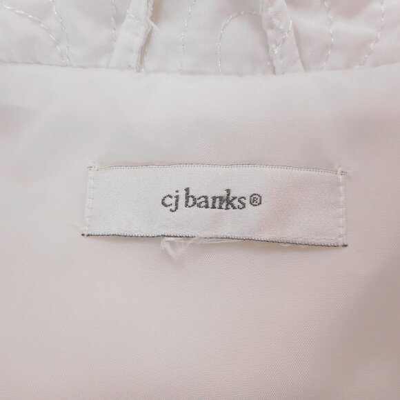 CJ Banks White Quilted Vest Womens size 2X [Approx] Full Zip Pockets Lightweight - Picture 6 of 10